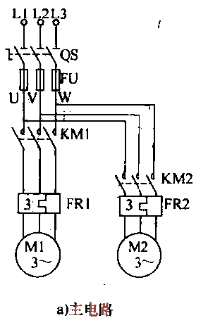 20. Two<strong>electric motors</strong> start and stop sequentially<strong>Control circuit</strong>.gif