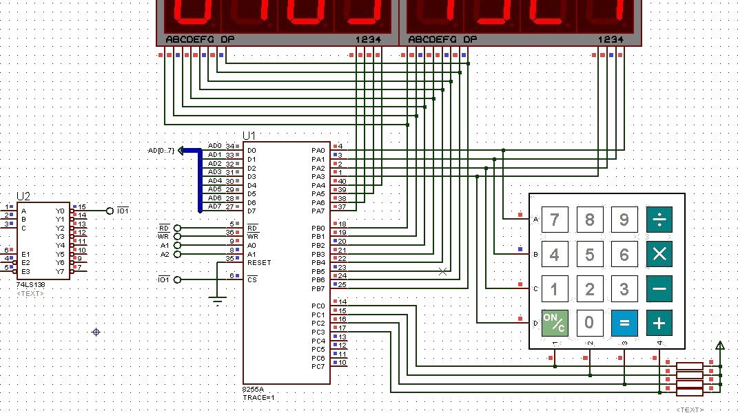 8255 digital tube display circuit diagram