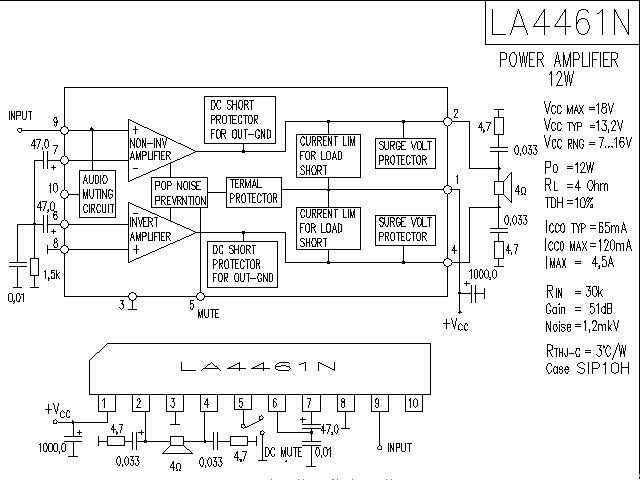 LA4461N power<strong><strong><strong><strong>amplifier circuit diagram</strong></strong></strong></strong>