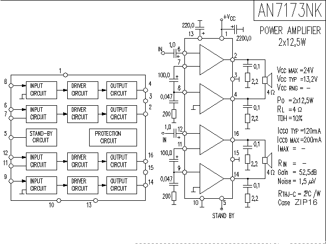 <strong><strong><strong><strong>AN</strong></strong></strong></strong>7173NK Power<strong><strong><strong>Amplifier Circuit Diagram</strong></strong> </strong>