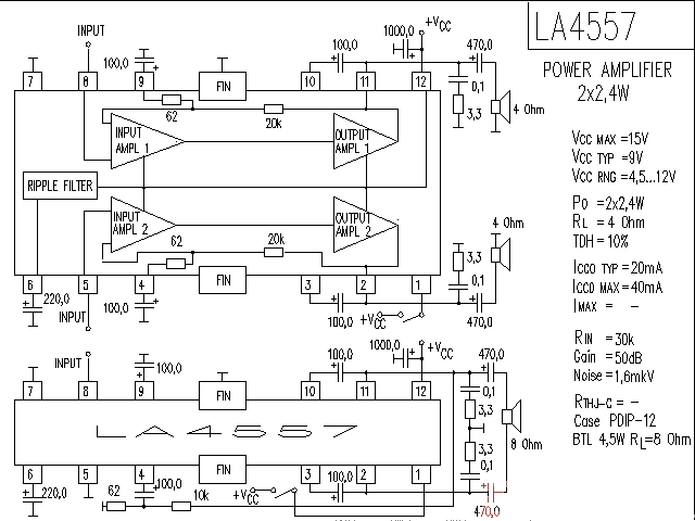 LA4557 power<strong><strong><strong><strong>amplifier circuit diagram</strong></strong></strong></strong>