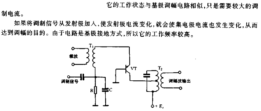 Emitter amplitude modulation circuit