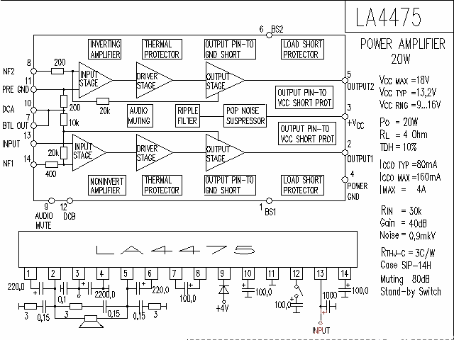 LA4475 power<strong><strong><strong><strong>amplifier circuit diagram</strong></strong></strong></strong>