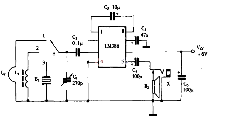 Clever use of LM386 as a multi-purpose radio circuit diagram