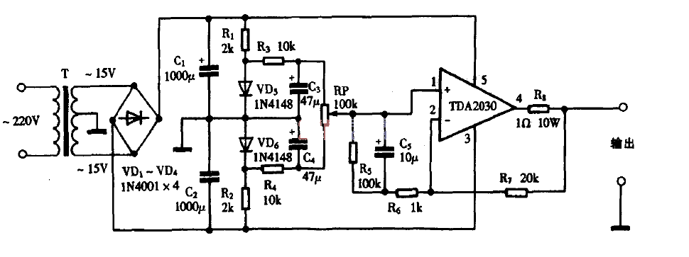 Clever use of TDA for positive and negative voltage stabilization single power supply circuit diagram