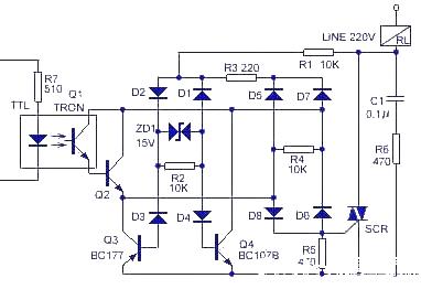 A kind of non-inductive analog relay principle circuit