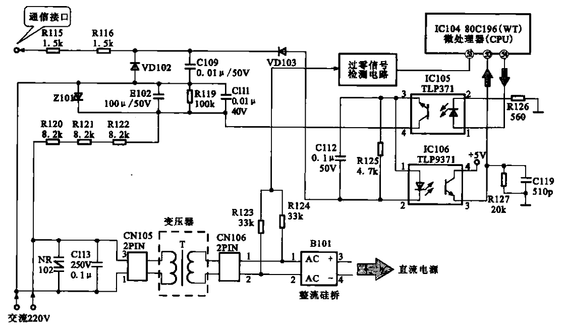 Indoor unit communication circuit