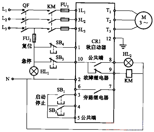 22.CR1 series<strong>soft starter</strong><strong>circuit</strong> without bypass contactor.gif