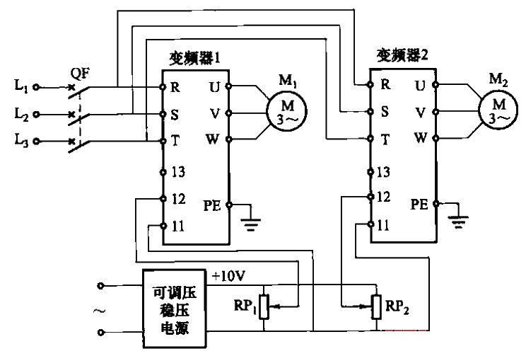 15.<strong>Circuit</strong> of two <strong>frequency converters</strong><strong> synchronous control</strong><strong>motor</strong> Part 2.gif