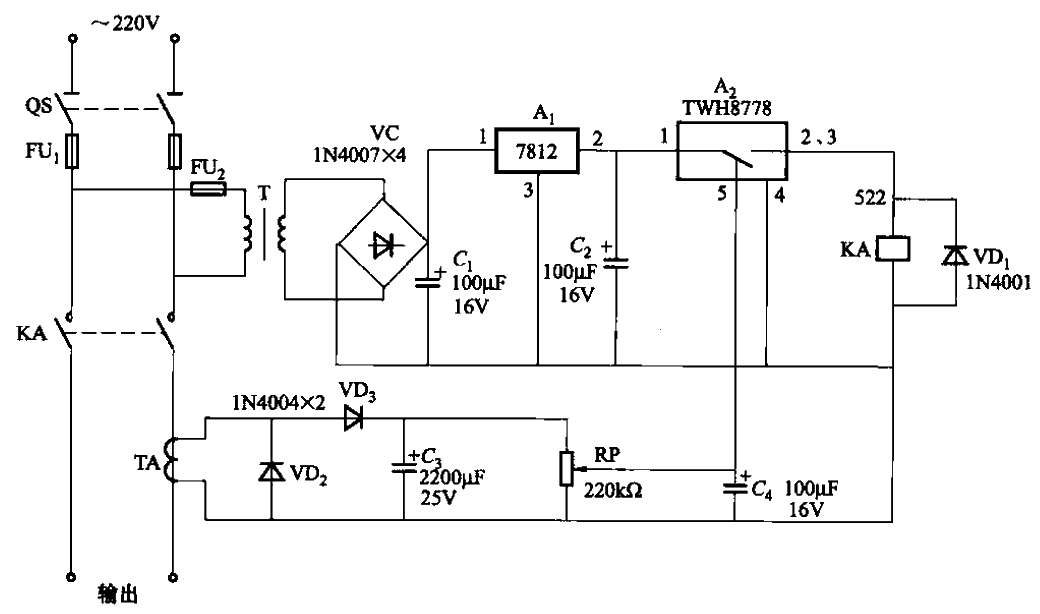 Load limiter circuit using power switch integrated circuit