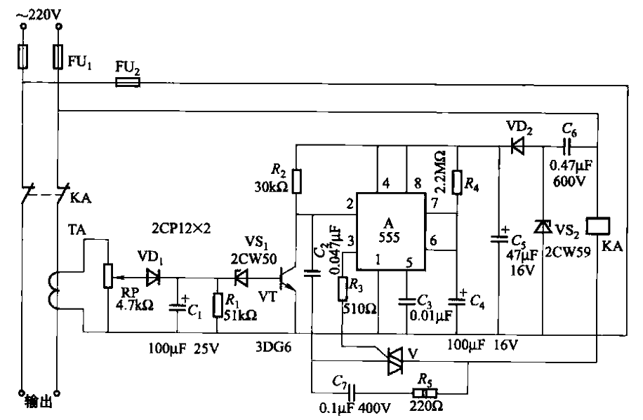 7. One of the load-limited <strong>electrical circuits</strong> using 555 time base<strong>integrated circuit</strong>.gif