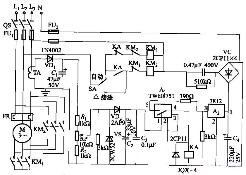 Y-△ automatic conversion power-saving circuit using power switch integrated circuit