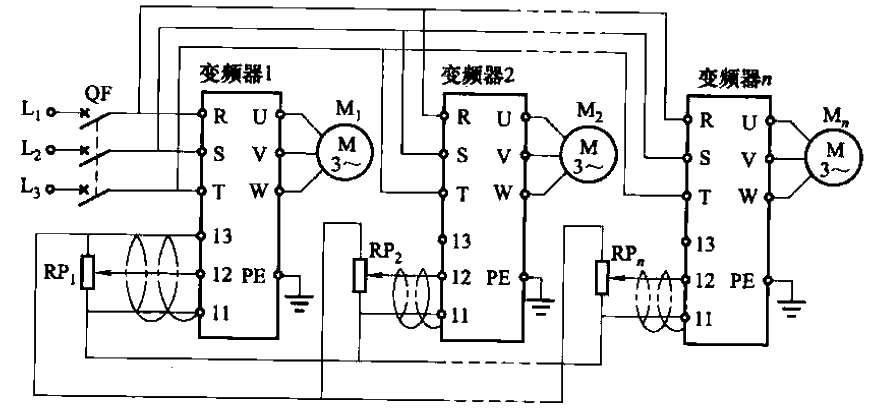 16. One of the <strong>circuit</strong>s for multiple<strong>frequency converters</strong><strong>synchronous control</strong>of multiple <strong>motor</strong>s.gif