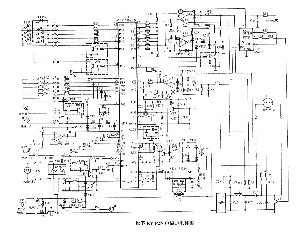 Panasonic KY-P2N induction cooker circuit diagram