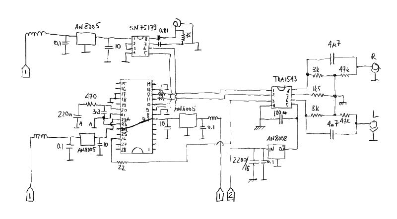 Tube amplifier TDA1543 DAC-2 circuit diagram