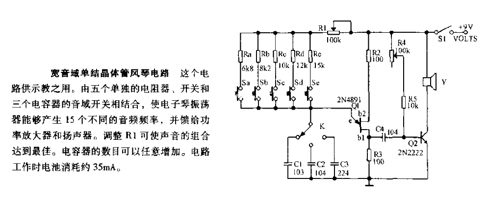 Wide range single crystal organ circuit