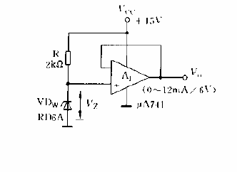 Basic voltage regulator<strong>circuit diagram</strong> composed of<strong>op amp</strong>.gif