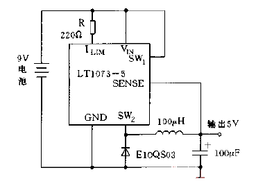 Buck circuit diagram using LT1073