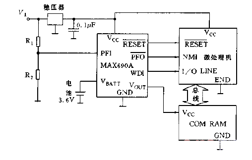 Basic <strong>application circuit diagram</strong> of MAX690A, 692A.gif