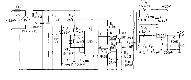 Novel and practical regulated power supply circuit, switching power supply circuit diagram