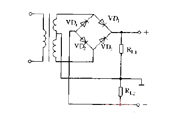 One of the rectifier<strong>circuit diagrams</strong> that outputs two<strong>voltages</strong>.gif