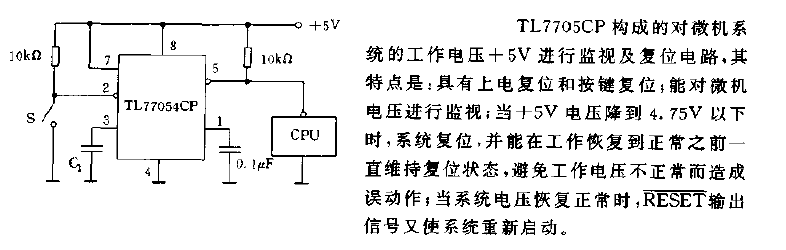 Voltage monitoring and reset circuit diagram