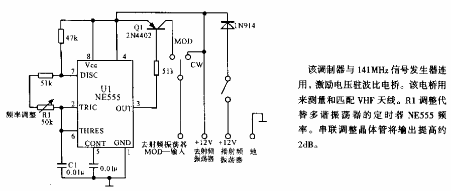 1kHz modulator for VHF signal sources