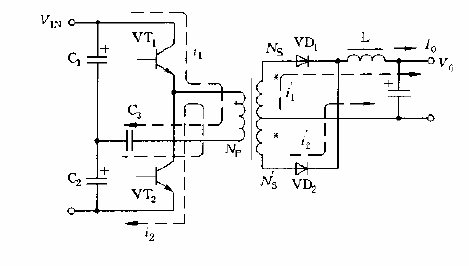 Half-bridge mode<strong>Switching power supply circuit diagram</strong>.gif