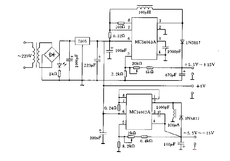 Three-way output<strong>Stabilized power supply circuit</strong>Fig.gif