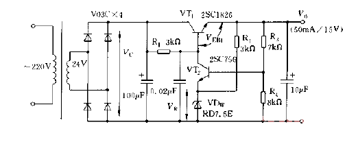 Circuit example circuit diagram (50MA, 15V)