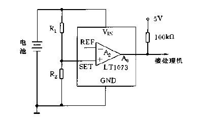 Undervoltage alarm<strong>Circuit diagram</strong> composed of LT1073.gif