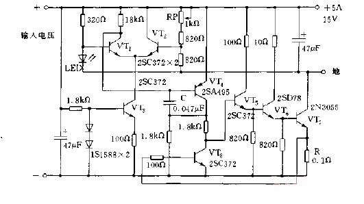 Low loss 5A, 5V <strong>Regulated power supply circuit</strong> Figure.gif