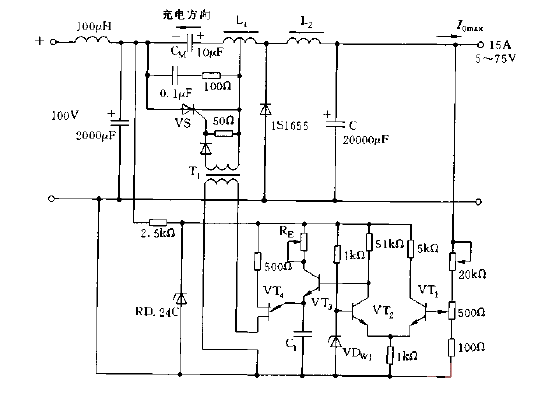 <strong>Frequency control</strong> type<strong>Switching power supply circuit diagram</strong>.gif