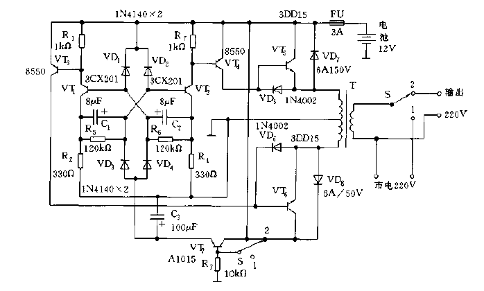 Simple inverter power supply circuit diagram