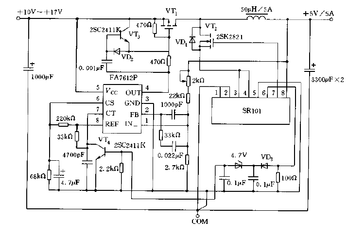 Synchronous rectifier buck chopper circuit diagram