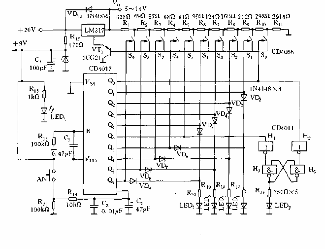 Novel and practical stabilized voltage power supply circuit, adjustable voltage stabilizing circuit diagram