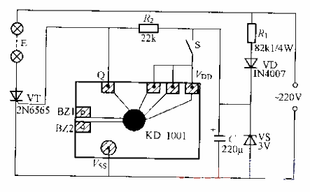 Single-channel flashing light string circuit (4)