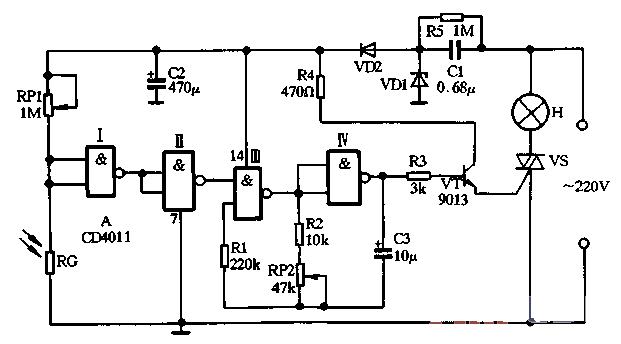 20. Use <strong>CD</strong>4011 to create <strong>Light Control</strong><strong>Flashing Warning Light</strong>.gif