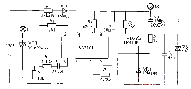 128.BA2101<strong>Touch type</strong>Step<strong>Dimmer light</strong><strong>Circuit</strong>.gif