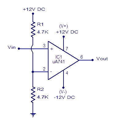 741 voltage comparator