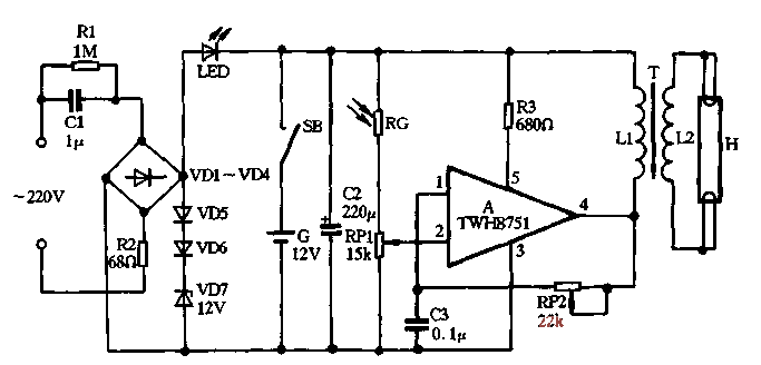 46. ​​Use TWH8751 to make power outage emergency<strong>lighting</strong>.gif