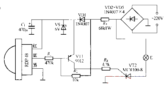 Pyroelectric infrared induction automatic light circuit (7)