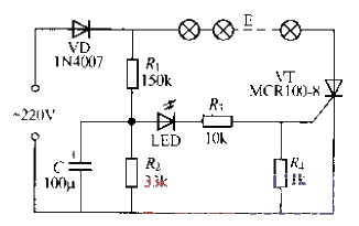 Single-channel flashing light string circuit (2)