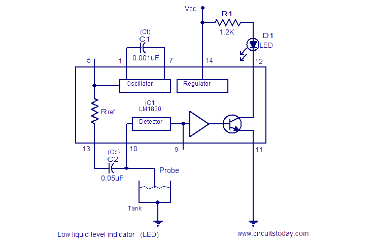 Liquid level indication circuit design based on LM1830