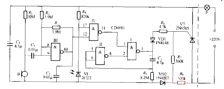 162.<strong>Digital circuit</strong>Sound<strong>Light control</strong>Staircase delay<strong>Switch circuit</strong> (2).gif