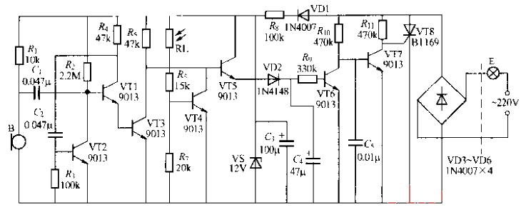 160.<strong>Discrete components</strong>Sound<strong>Light control</strong>Staircase delay<strong>Switch<strong>Circuit</strong></strong> (10).gif