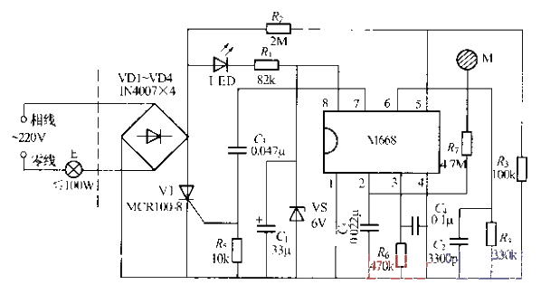 143.M668<strong>Touch type</strong>Step<strong>Dimmer light</strong><strong>Circuit</strong>.gif