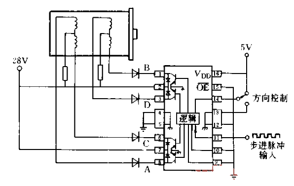 UCN5804B four-phase stepper motor driver circuit