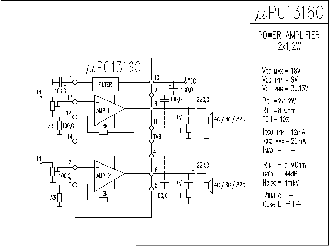 μ<strong>PC</strong>1316C<strong><strong>Audio</strong></strong>IC<strong><strong>Circuit Diagram</strong></strong>.gif