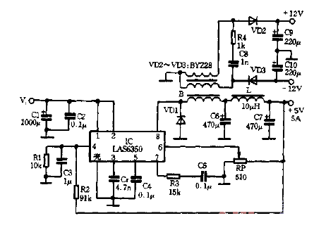 <strong><strong>Power supply circuit diagram</strong></strong> with three levels of<strong><strong>output voltage</strong></strong>.gif